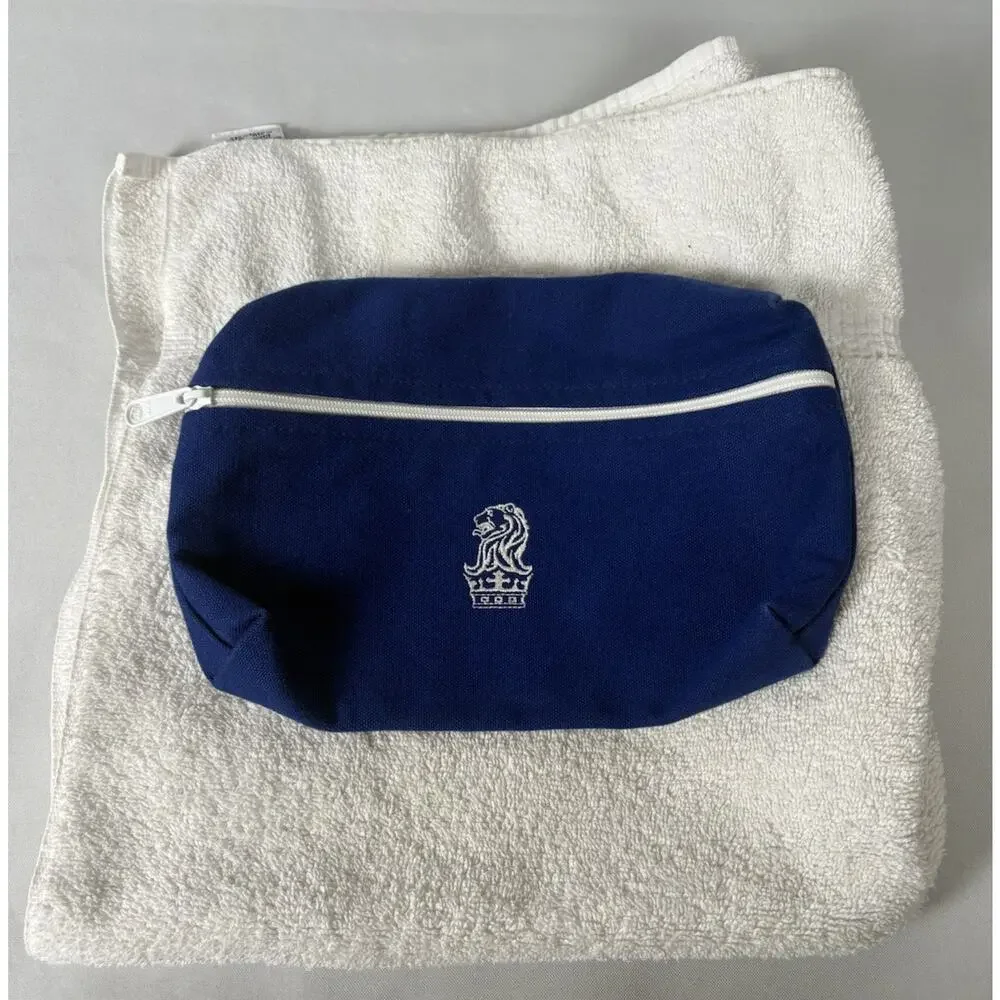 Vintage RITZ-CARLTON Bath Towel,sweat Shirt,blue Pouch